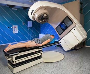 patient undergoing radiation therapy
