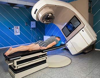 patient undergoing radiation therapy